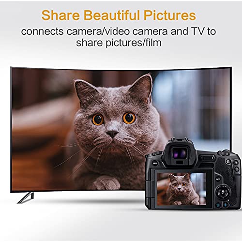 Micro HDMI to HDMI Cable Male to Male 4K 1080p Resolution high Speed Gold Platted, Ethernet Audio Cable 1m Compatible with Cameras, Raspberry Pi 4 B (can not use with Mobile).