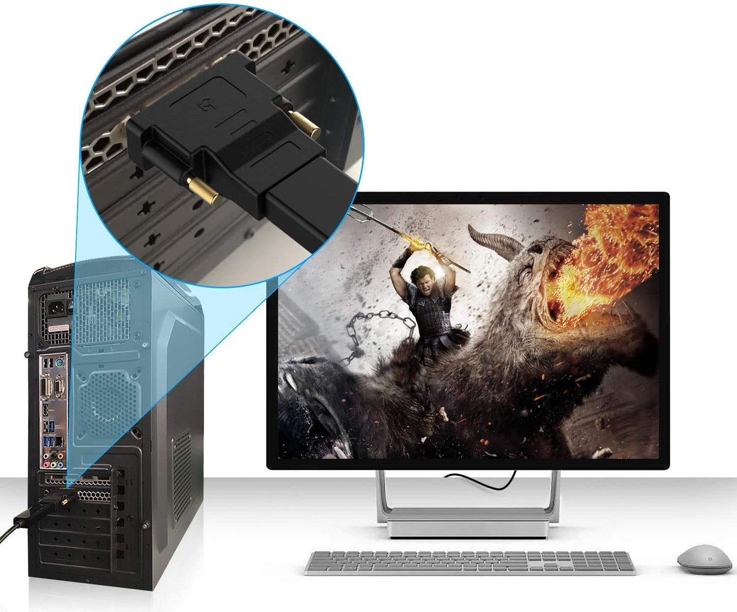 DVI to HDMI Adapter, DVI-D 24+1 Male to HDMI Female High Speed Adapter Converter Gold Plated Support 1080P for HDTV, Plasma, DVD, Projector, Computer