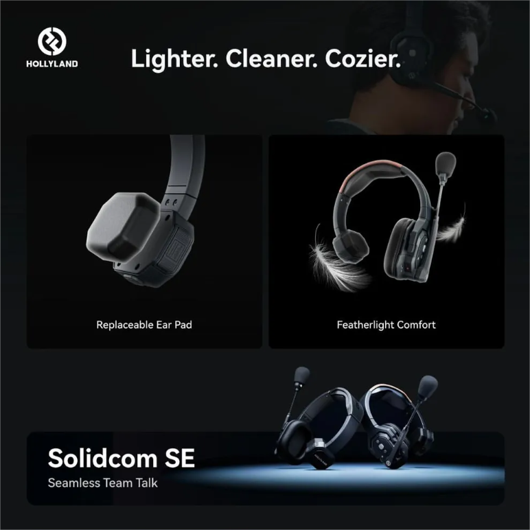 Hollyland Solidcom SE Global Full-Duplex Single-Ear Noise-Canceling Headset Intercom System (2.4 GHz)