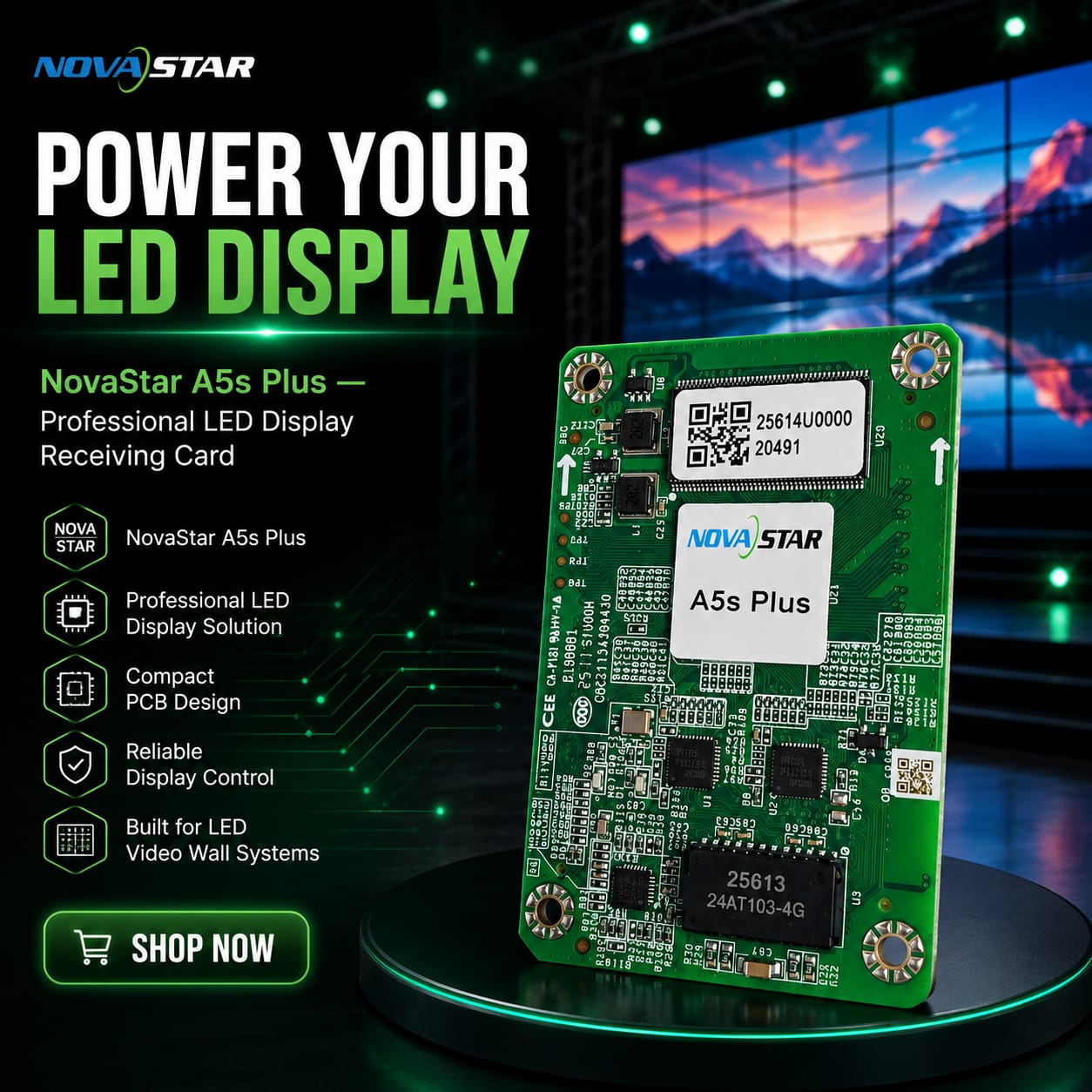 NovaStar A5s Plus — Professional LED Display Receiving Card built for reliable video wall performance.