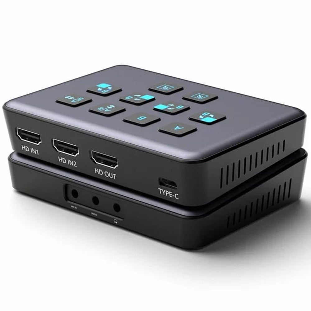 4K Dual HDMI Audio Video Capture Card, USB 3.0 HDMI Capture Device for Live Streaming and Broadcasting with PIP Function for Video Gaming