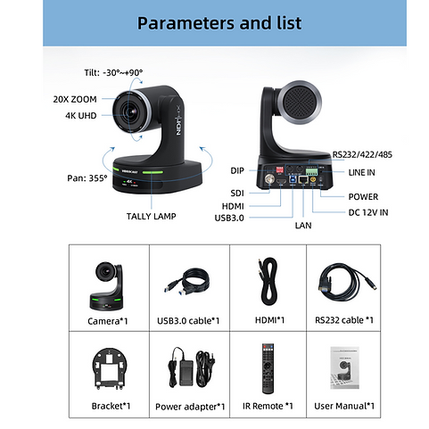 VIDEOCAST 4K UHD NDI VC201 PTZ Video Camera