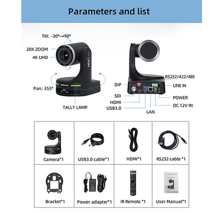 VIDEOCAST 4K UHD NDI VC201 PTZ Video Camera