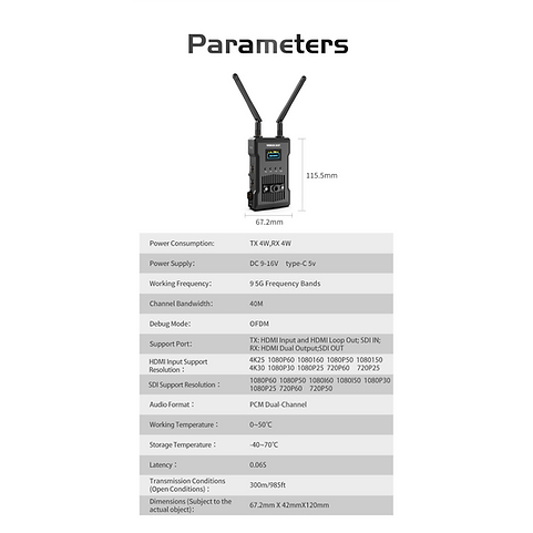 VIDEOCAST SDI/HDMI VS400Pro Wireless Video Transmitter