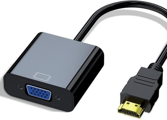 HDMI to VGA Gold Plated High-Speed 1080P Active HDTV HDMI to VGA Adapter Converter Male to Female with Audio and Micro USB Charging Cable, (Black)