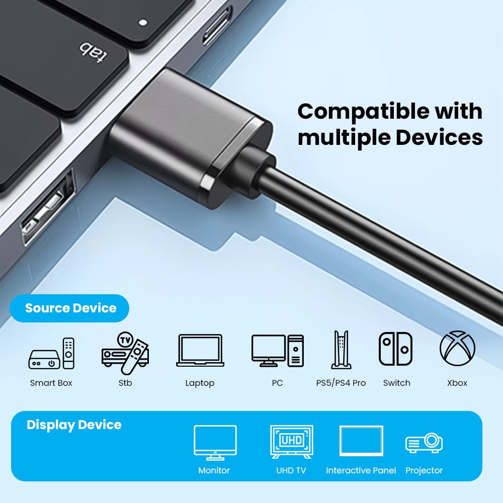 High-Speed HDMI Cable – 4K 60Hz, 1080P 240H, Black, Durable & Strong, Compatible with All HDMI-Enabled Devices