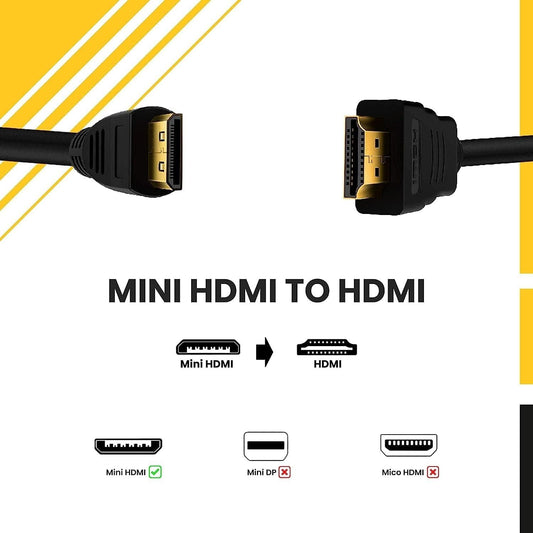 High-Speed Mini-HDMI to HDMI Cable For HDTVs, digital cameras, MP3 players