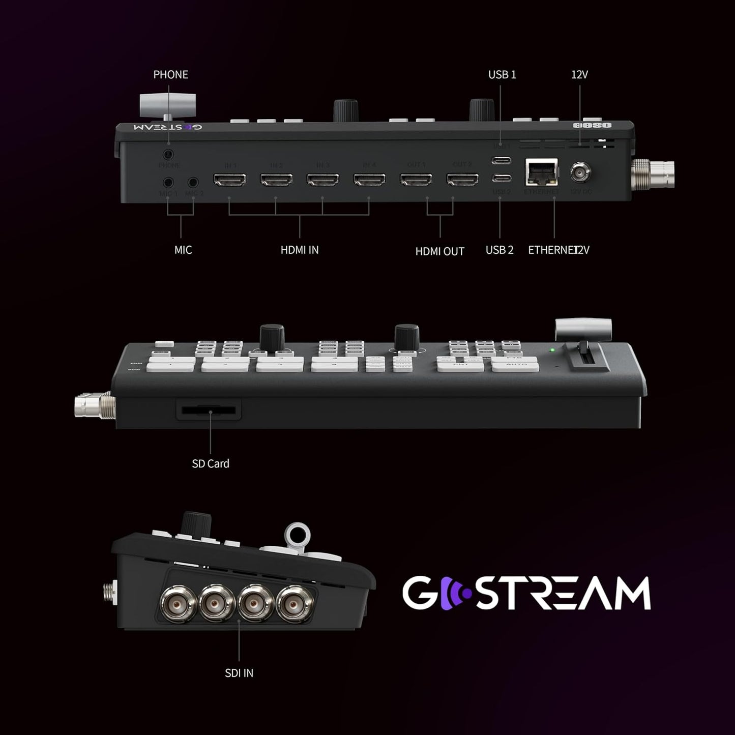Osee GoStream Duet Kit All in One Live Streaming Multi-Camera Video Mixer Switcher Recorder Player Kit