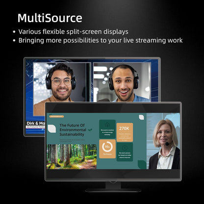 Osee GoStream Deck Pro HDMI Live Stream Switcher, Video Mixer Switcher 6 HDMI, 2 USB, 8 Macro Buttons, MultiSource, Three Streams Simultaneously, Phone Out, UVC & NDI Updatable