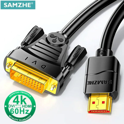 4K SAMZHE HDMI-Compatible to DVI Cable HD 1080P 1 M