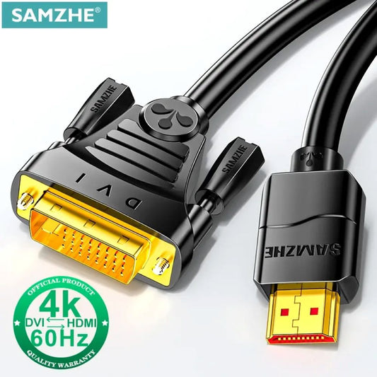 4K SAMZHE HDMI-Compatible to DVI Cable HD 1080P 1 M