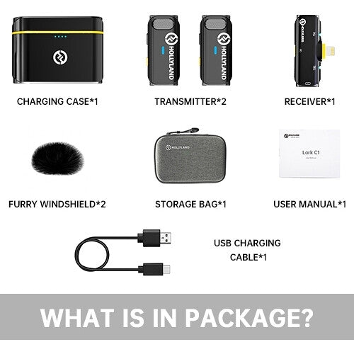 Hollyland LARK C1 DUO 2-Person Wireless Microphone System with Lightning