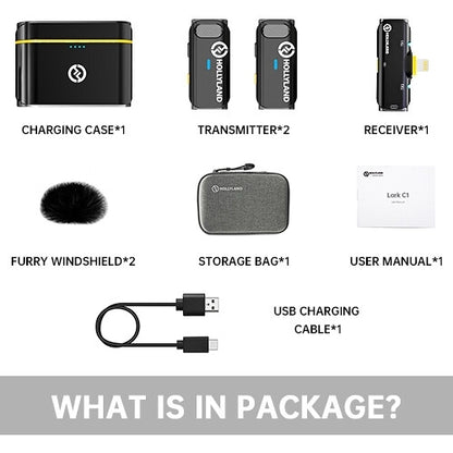 Hollyland LARK C1 DUO 2-Person Wireless Microphone System with Lightning