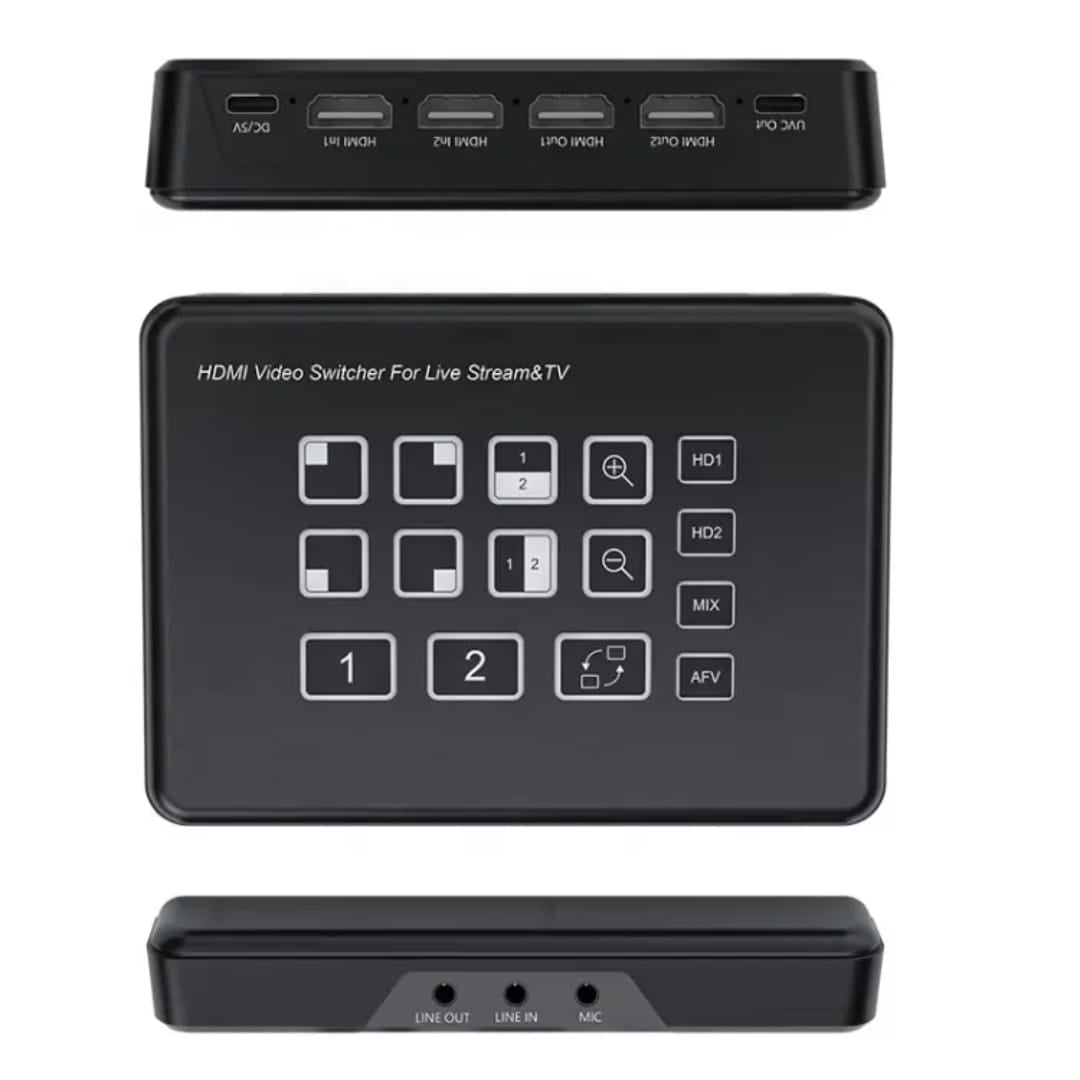 VIDEOCAST 2 Channel V2 Video Switcher with USB and HDMI Loop out
