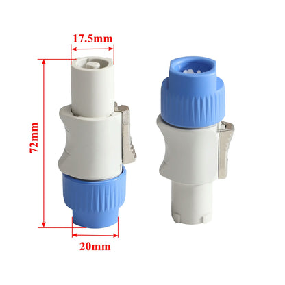 indoor 3 Pin Powercon Plug Male Jack 3 Core Blue Powercon in Out Powercon Connector Input and Output Speakon Power Connector