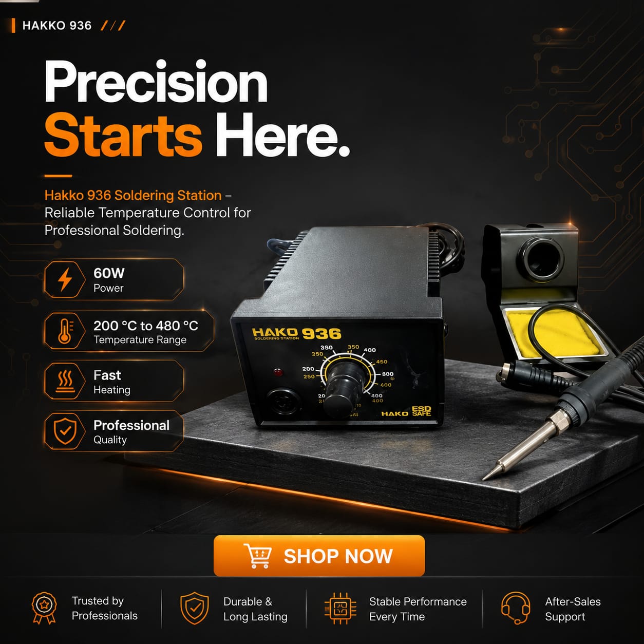 Hakko 936 Soldering Station – Professional Temperature-Controlled Soldering