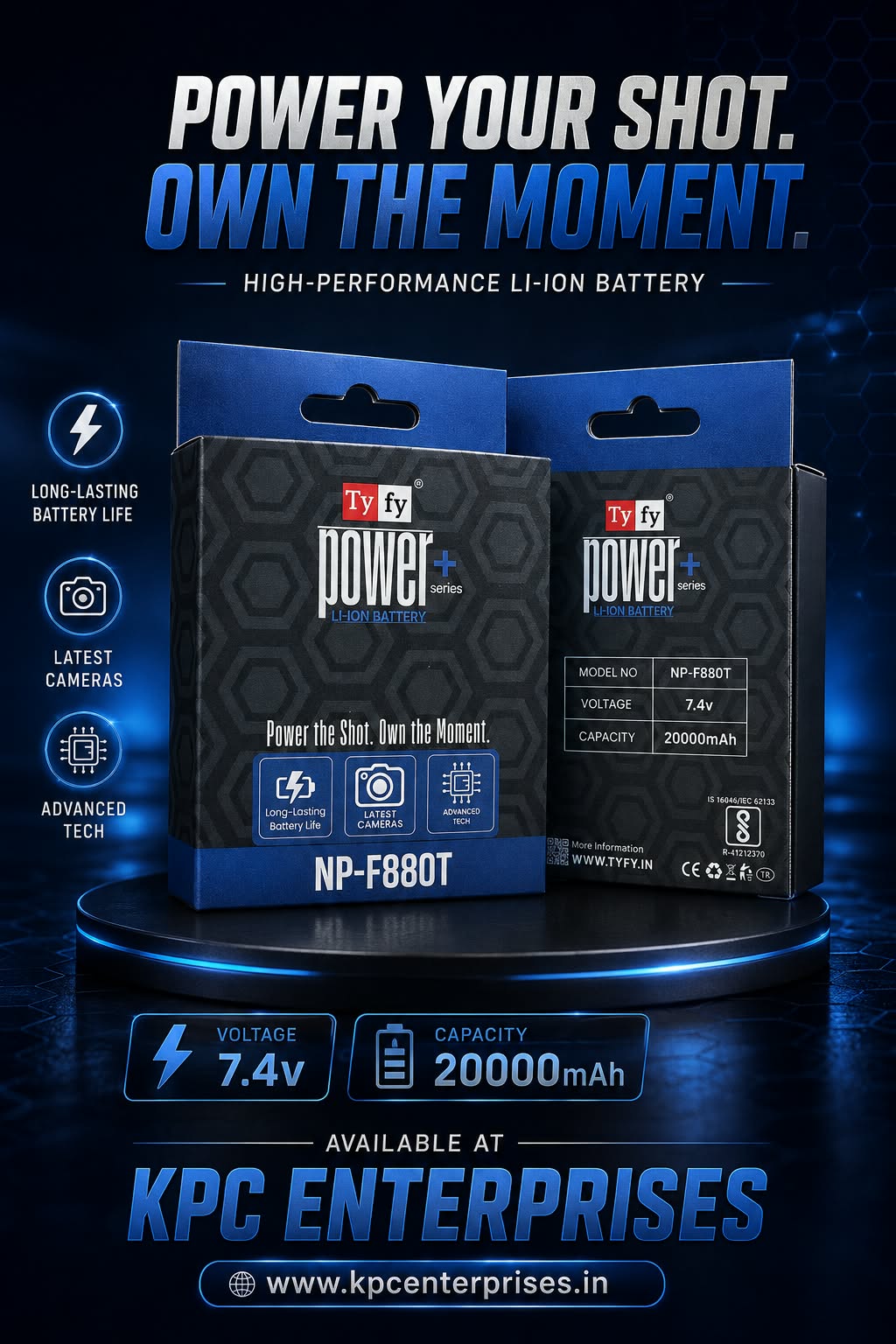 🔋 Tyfy Power+ NP-F880T Li-Ion Battery 📸⚡