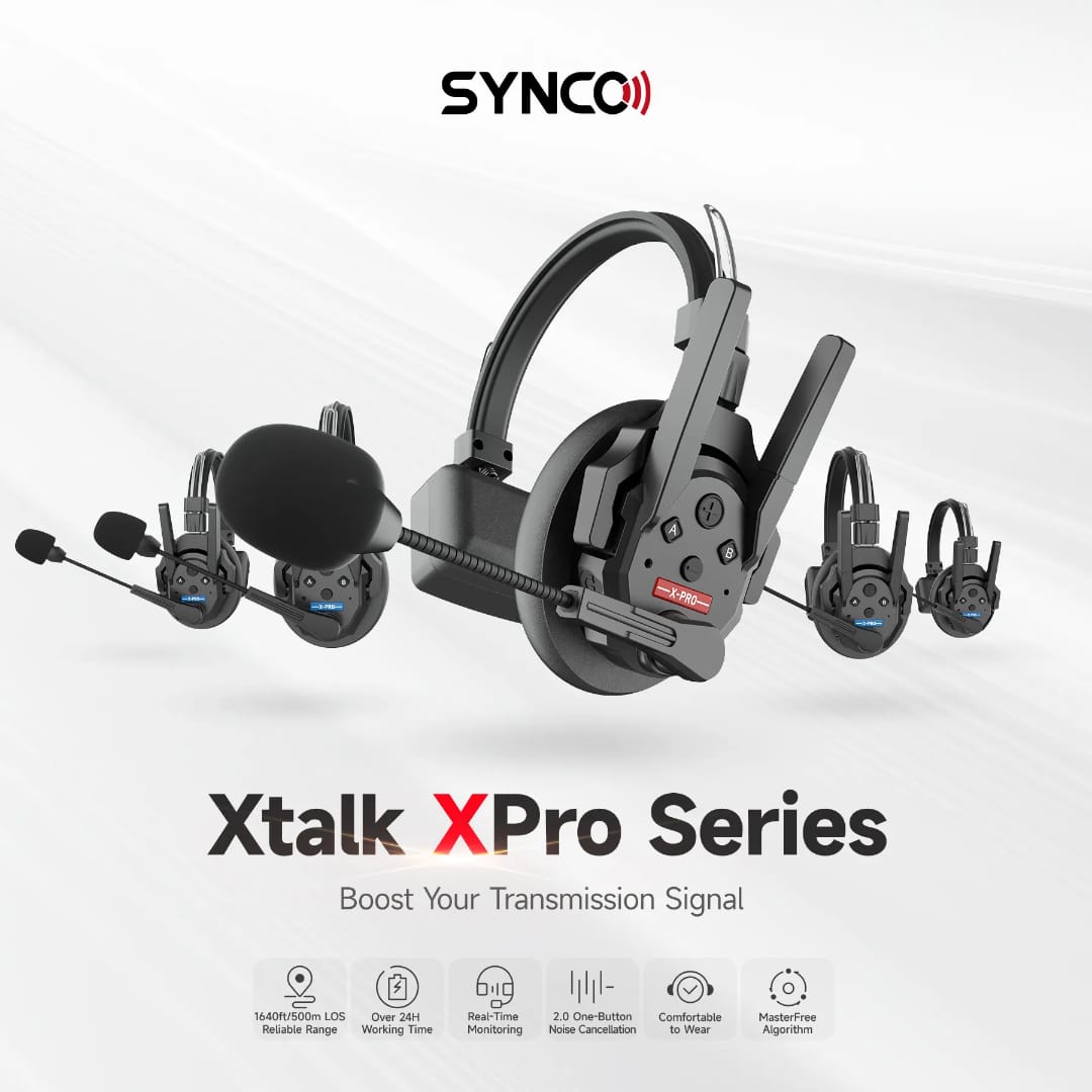 SYNCO 1*4 Xtalk XPro X5 Full Duplex Wireless Intercom Headset System