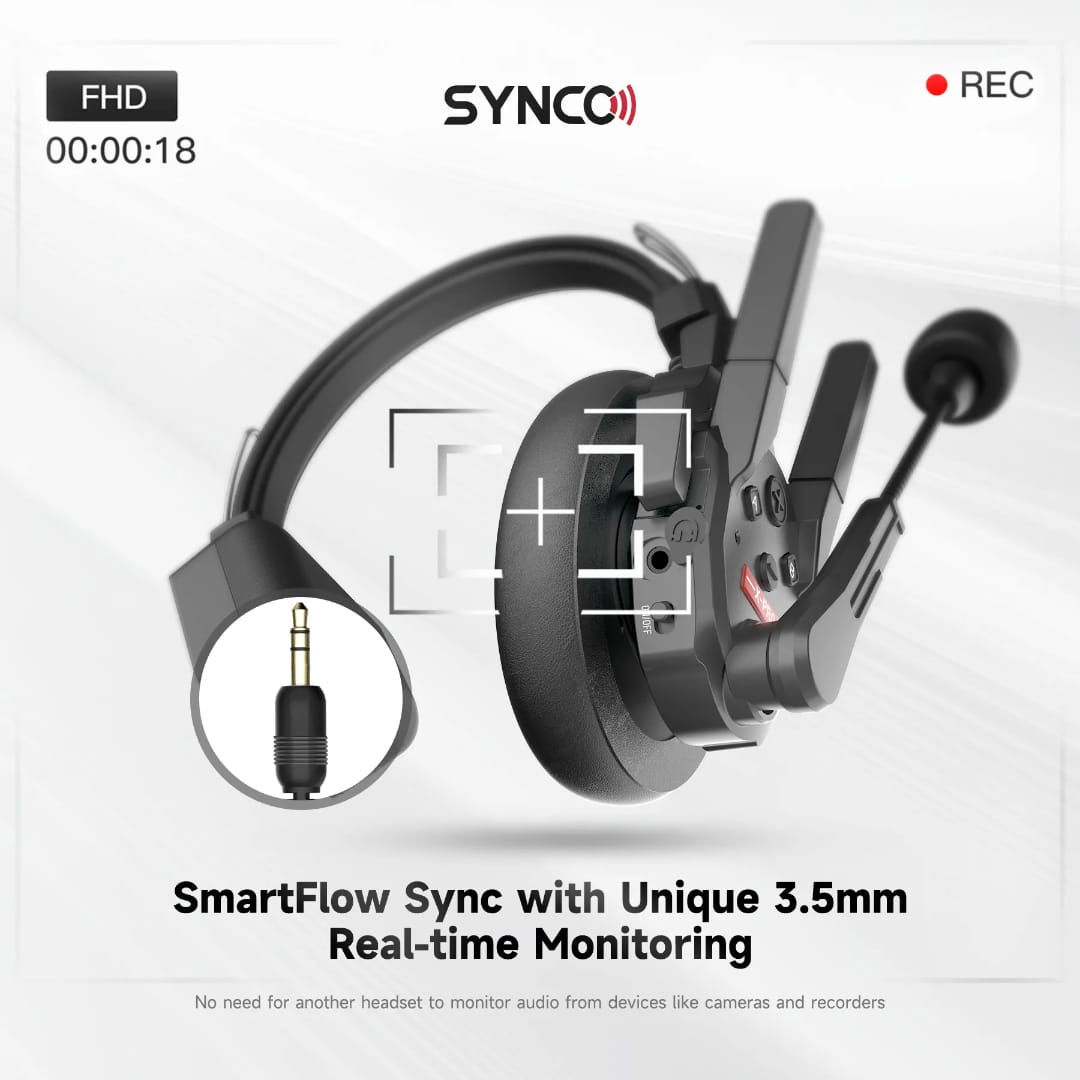 SYNCO 1*4 Xtalk XPro X5 Full Duplex Wireless Intercom Headset System