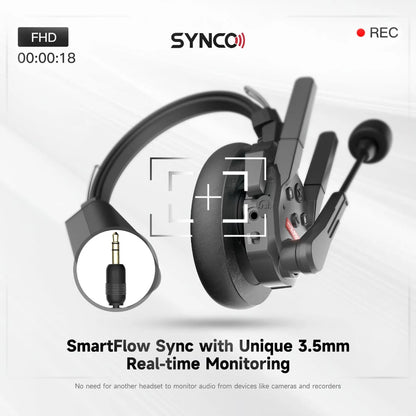 SYNCO 1*4 Xtalk XPro X5 Full Duplex Wireless Intercom Headset System