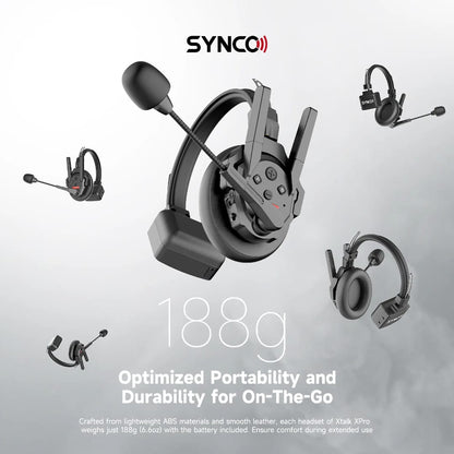 SYNCO 1*4 Xtalk XPro X5 Full Duplex Wireless Intercom Headset System