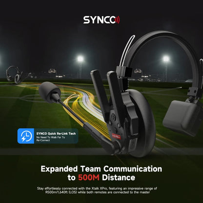 SYNCO 1*4 Xtalk XPro X5 Full Duplex Wireless Intercom Headset System
