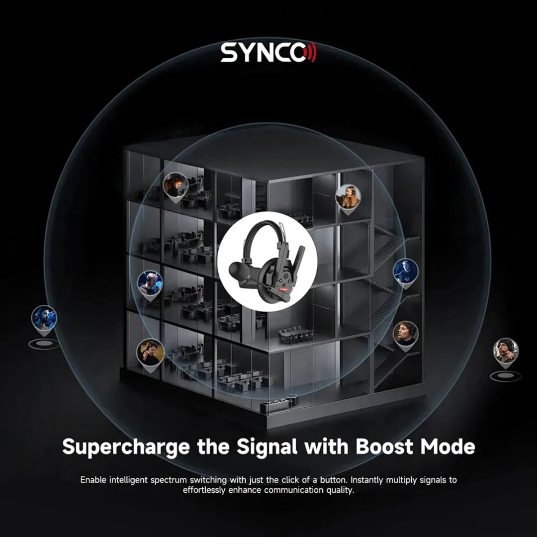 SYNCO 1*4 Xtalk XPro X5 Full Duplex Wireless Intercom Headset System