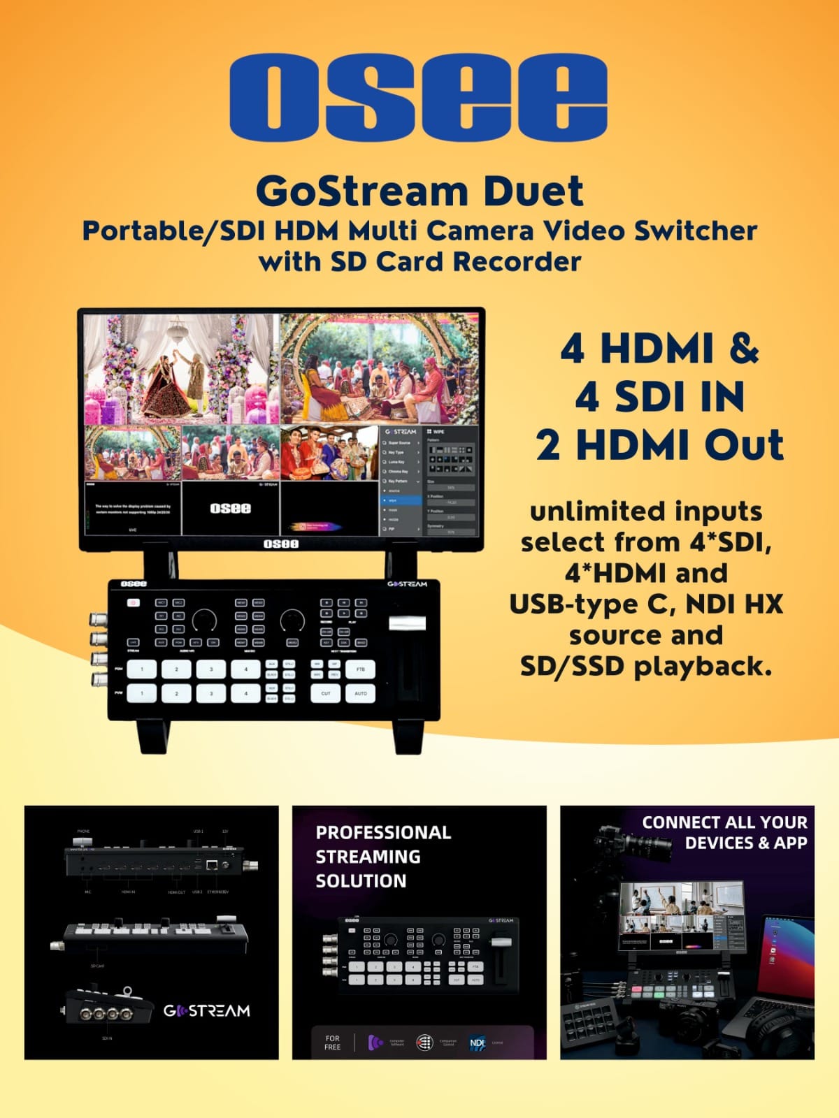 Osee GoSteam Duet with Monitor 14" +Stand